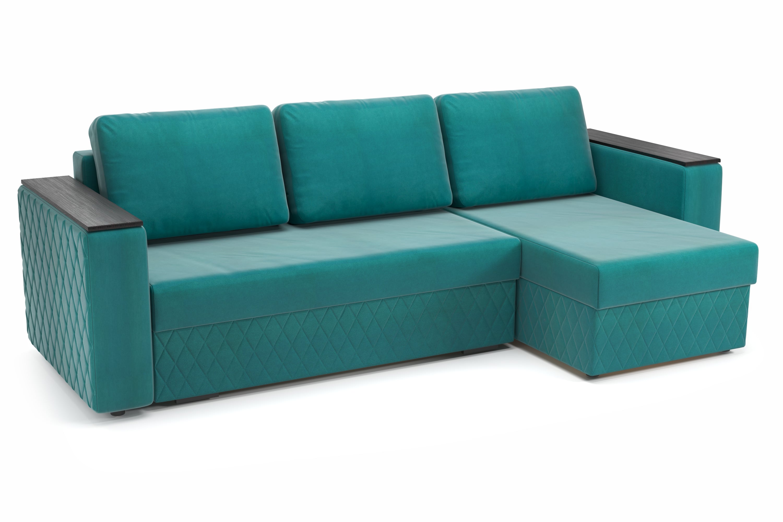 Диван угловой "Форвард" комфорт SOFT (Ultra Atlantic - голубой велюр)